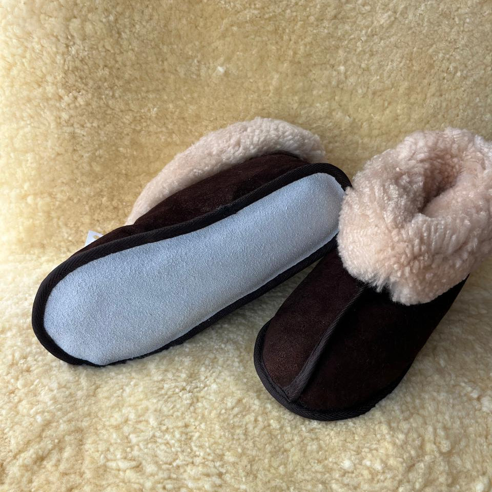 Oskava Sheepskin Slippers (Soft Sole) - Brown