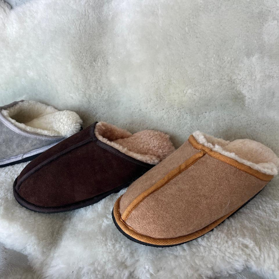 Oskava Sheepskin Slip Ons - Brown