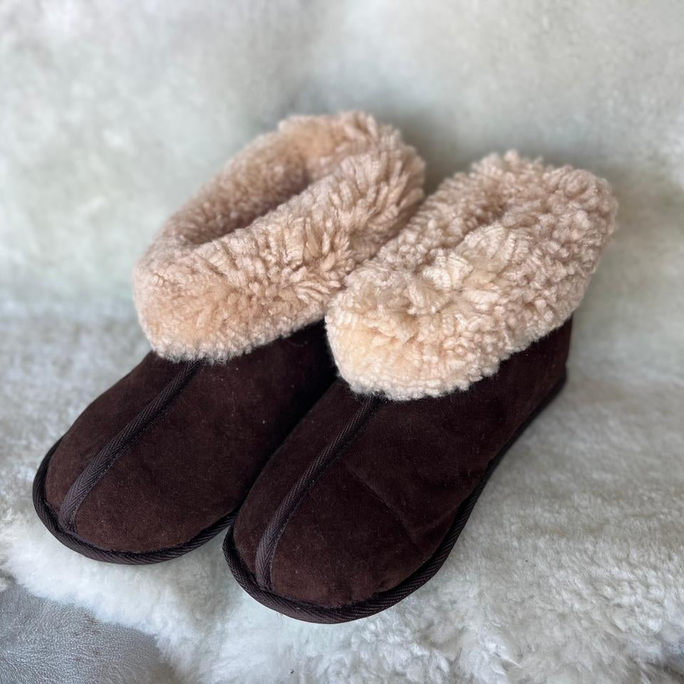 Oskava Sheep Skin Booties - Brown