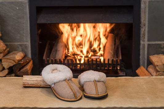 Oskava Sheepskin Slip Ons Deluxe - Tan