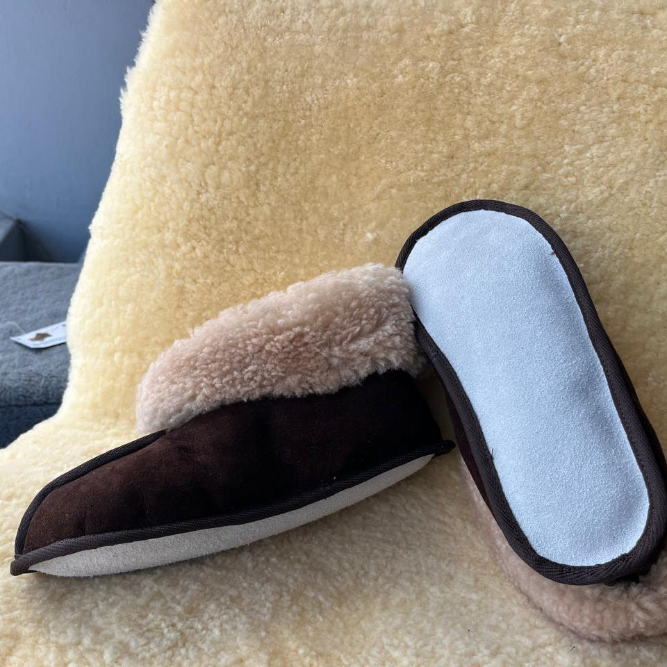 Oskava Sheepskin Slippers (Soft Sole) - Brown