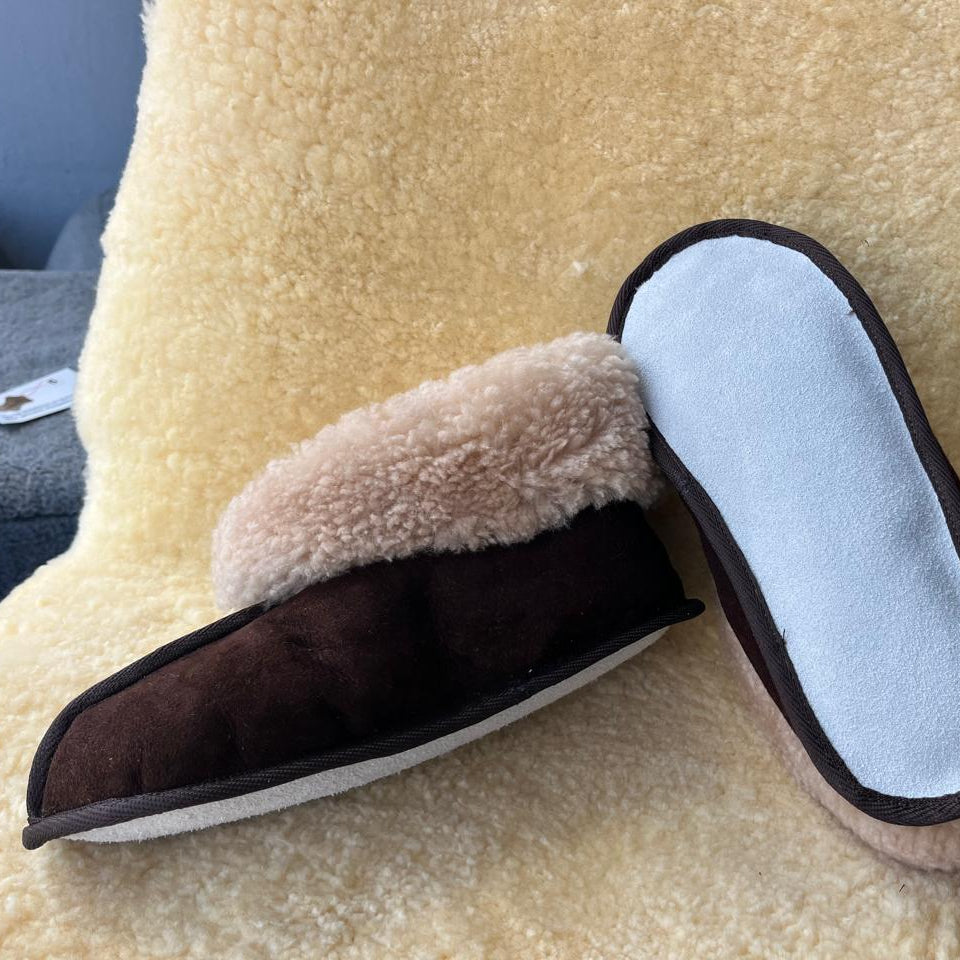 Oskava Sheepskin Slippers (Soft Sole) - Brown