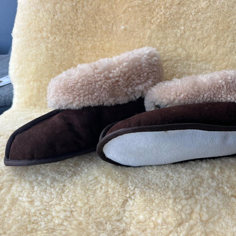 Oskava Sheepskin Slippers (Soft Sole) - Brown